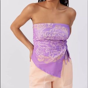 Urban Outfitters - Tie-dye purple /lavender tube top - ruche sides never worn